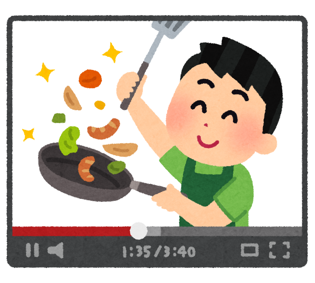 料理動画のイラスト（男性） | かわいいフリー素材集 いらすとや