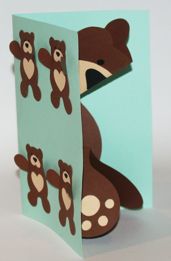tarjeta pop up osito teddy detalle