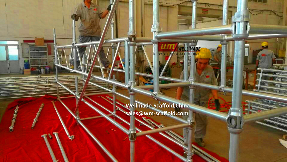 Cuplock Scaffold Tower Upright Access with Cuplock Standard Ledgers Build Drywall Scaffold