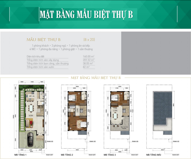 Mặt Bằng biệt thự B Mặt Bằng biệt thự B