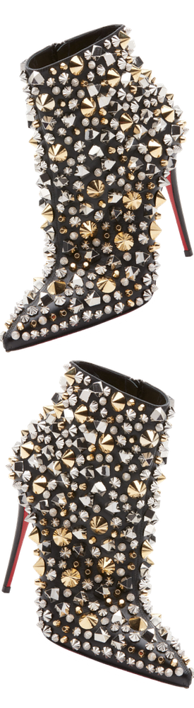 Christian Louboutin So Full Kate Studded Napa Red Sole Bootie