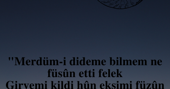 BENİ BİR GÖZLERİ AHUYA ZEBUN ETTİ FELEK