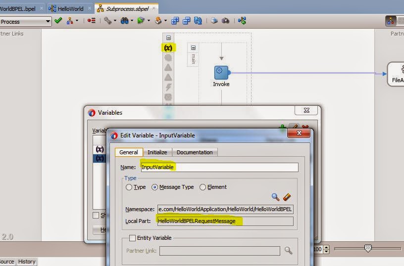 Learning SOA: SubProcess in SOA 12c