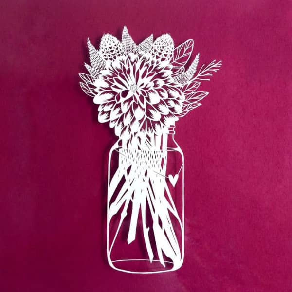 papercut bloemenvaas