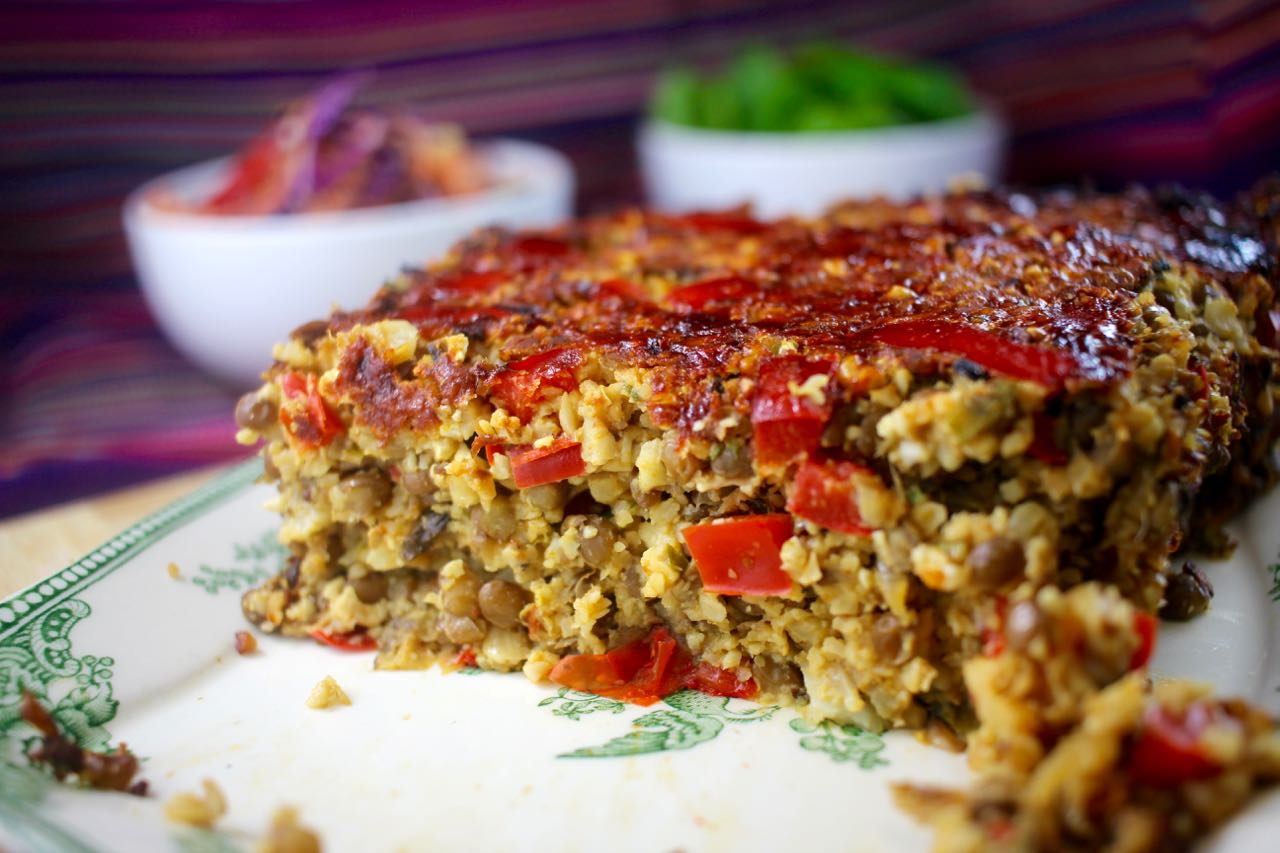 Green Gourmet Giraffe Cauliflower lentil loaf