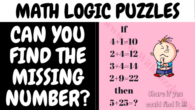 If 4+1=10, 2+4=12, 3+4=14, 2+9=22 Then 5+25=?. Can you find the missing number?