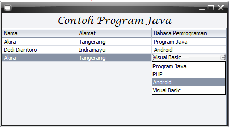 Cara Manambahkan JComboBox ke dalam JTable Java Swing - Java Community