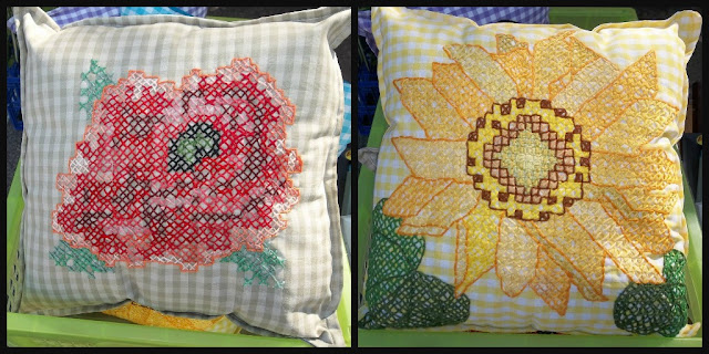 Cross stitched pillows