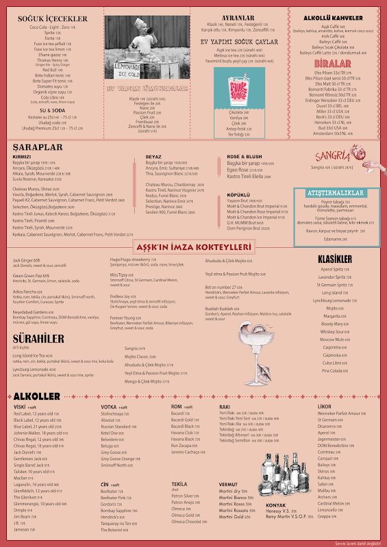 MENU Aşşk Kahve