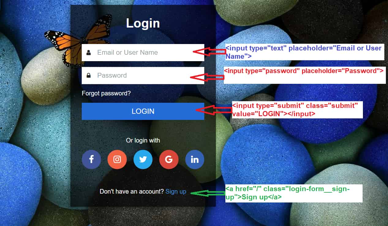 how to make a Transparent Login Form using HTML CSS