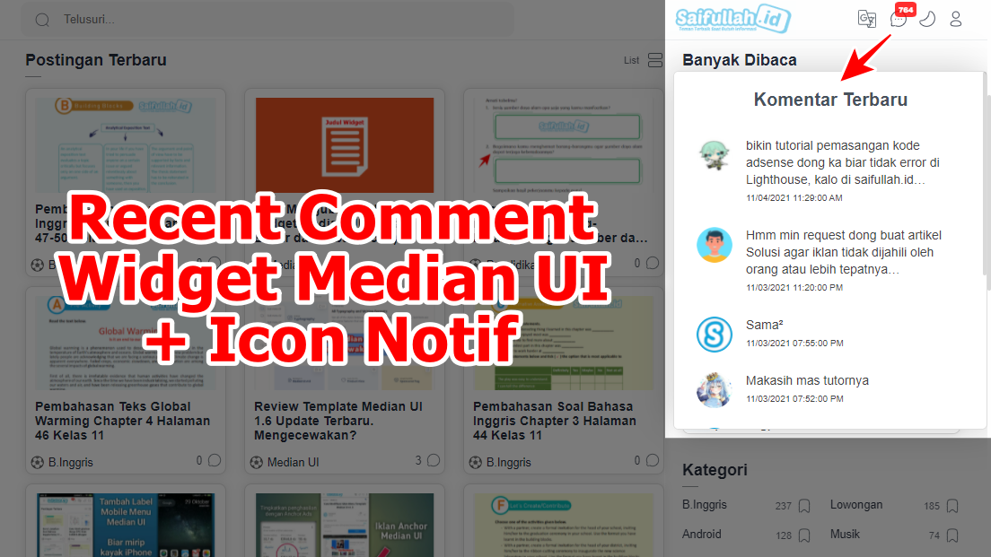 Cara Membuat Widget Recent Comment Median UI