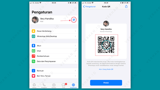 kode qr whatsapp di hp