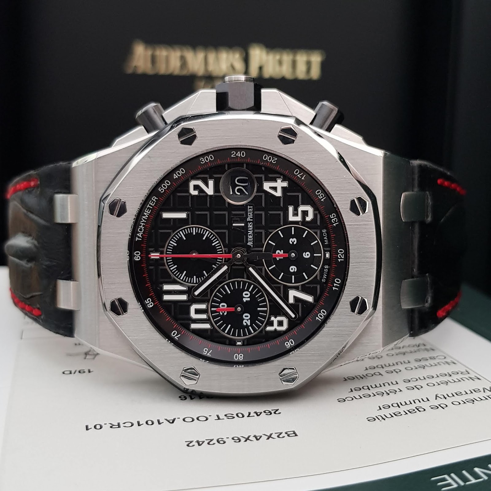Jual Beli Tukar Tambah Service Jam Tangan Mewah Arloji Original Buy Sell Trade In Service For Sale Audemars Piguet Royal Oak Offshore Vampire Ref 26470st Oo A101cr 01 Black Red List Dial Automatic Chronograph Steel