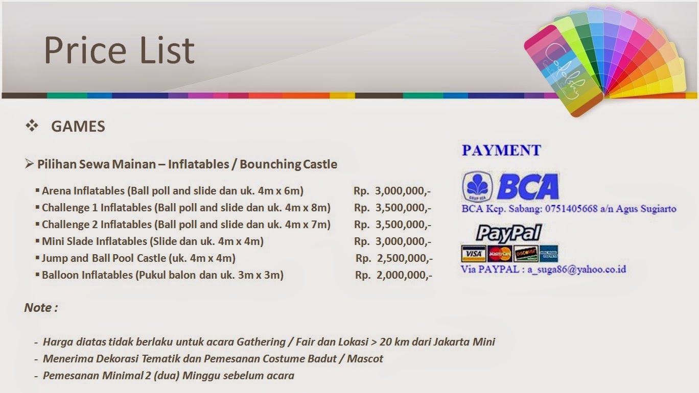 Price List Harga Satuan Harga Paket