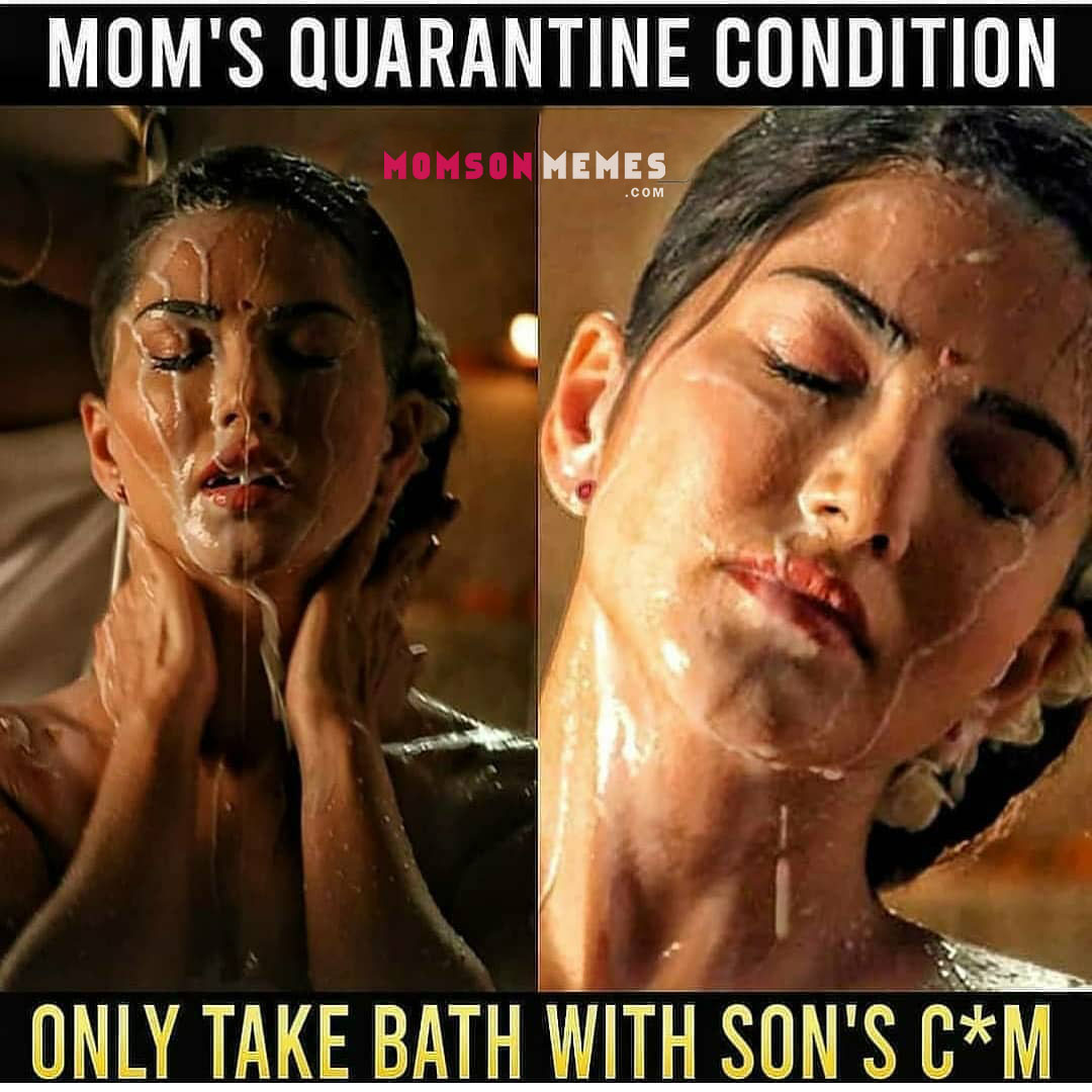 A bath with son’s cum!
