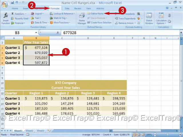 MS Excel : How to Name CELLS AND RANGES