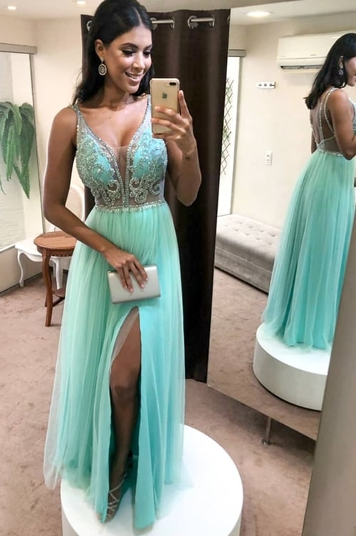 vestido verde tiffany para madrinha de casamento