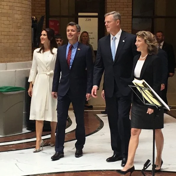 Crown princess Mary wore Christian Louboutin Python Pumps, new dress, dresscoat clutch bag