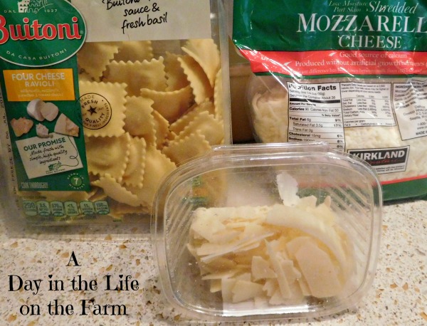 A Day in the Life on the Farm: Cheese and Spinach Ravioli Casserole #