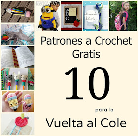 crochet free pattern back to school patrones gratis ganchillo vuelta al cole mochila bag estuche pencil case bookmark marca paginas