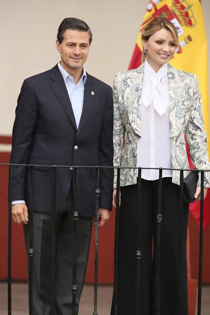 Queen Letizia of Spain and King Felipe of Spain, Mexican President Enrique Pena Nieto and his wife Angelica Rivera visit the colonial Museum of Guadalupe in Guadalupe