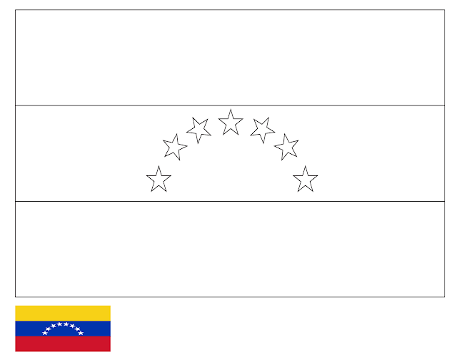 Coloring Page | Flag of Venezuela | Drawing | Outline Vectors | Free