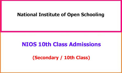 NIOS 10th Class Admissions Notification NIOS 10th Class Admissions Notification