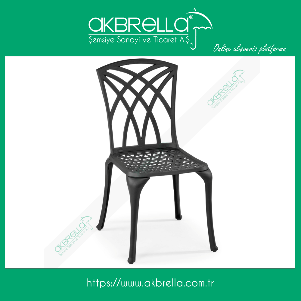 Bahce Mobilyalari Siyah Kolsuz Spor Dokum Sandalye