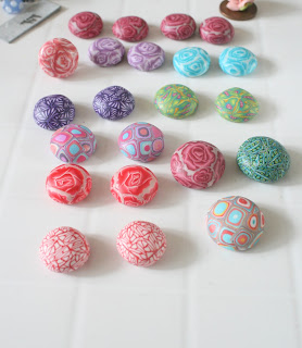 Polymer clay focal's for ear studs and rings