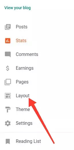 Navigate to layout option in blogger setting Navigate to layout option in blogger setting