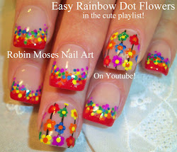 easy rainbow nail flower nails diy flowers designs beginners tutorial simple short prints paw super tutorials dot floral advanced moses
