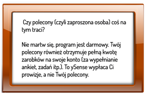 Program partnerski ySense: Czy polecony (czyli zaproszona osoba) coś na tym traci?