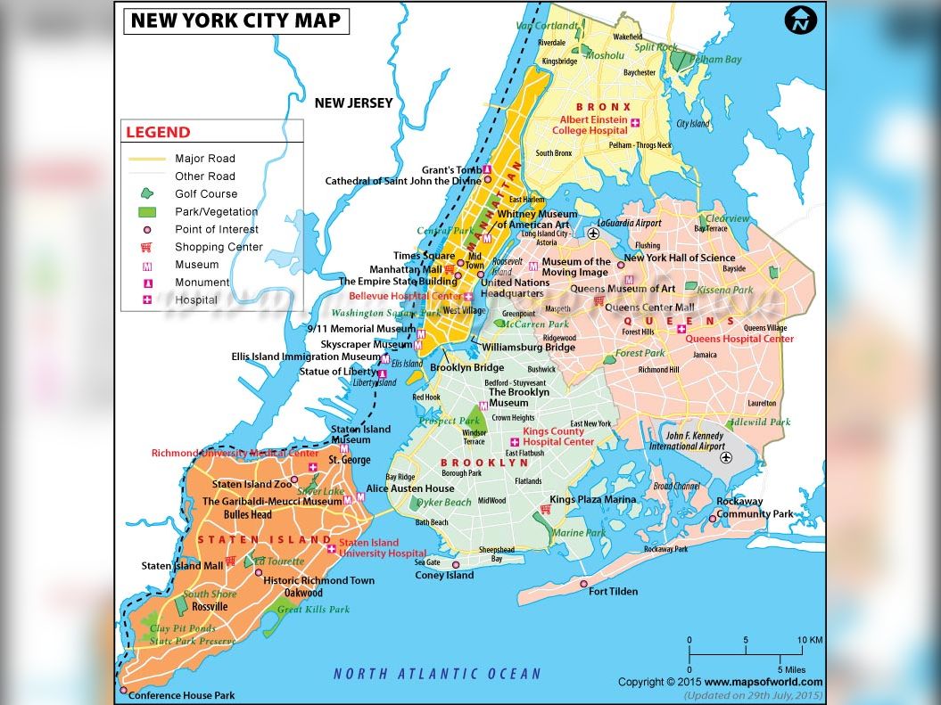 New York City Map Boroughs Roads New York City Map Boroughs Roads
