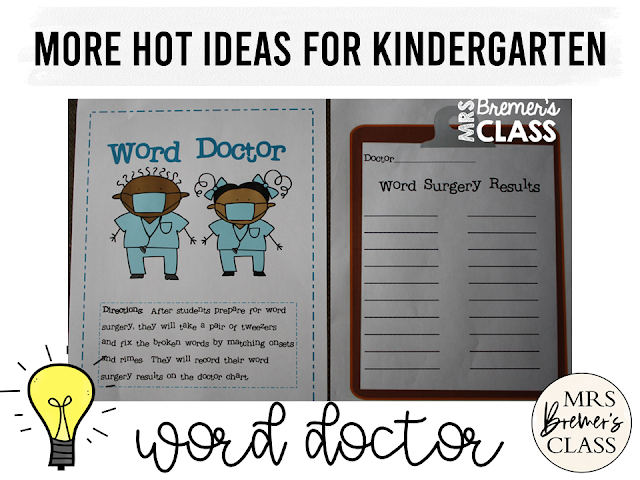 Word work activities and literacy ideas for Kindergarten