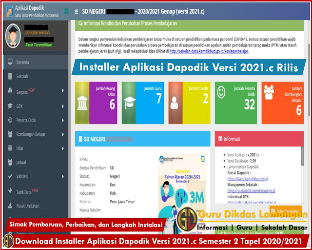Download Installer Aplikasi Dapodik Versi 2021.c Semester 2 Tapel 2020/2021