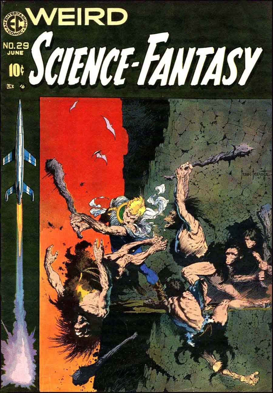 Weird Science-Fantasy v1 #29 ec golden age 1950s science fiction comic book cover art by Frank Frazetta
