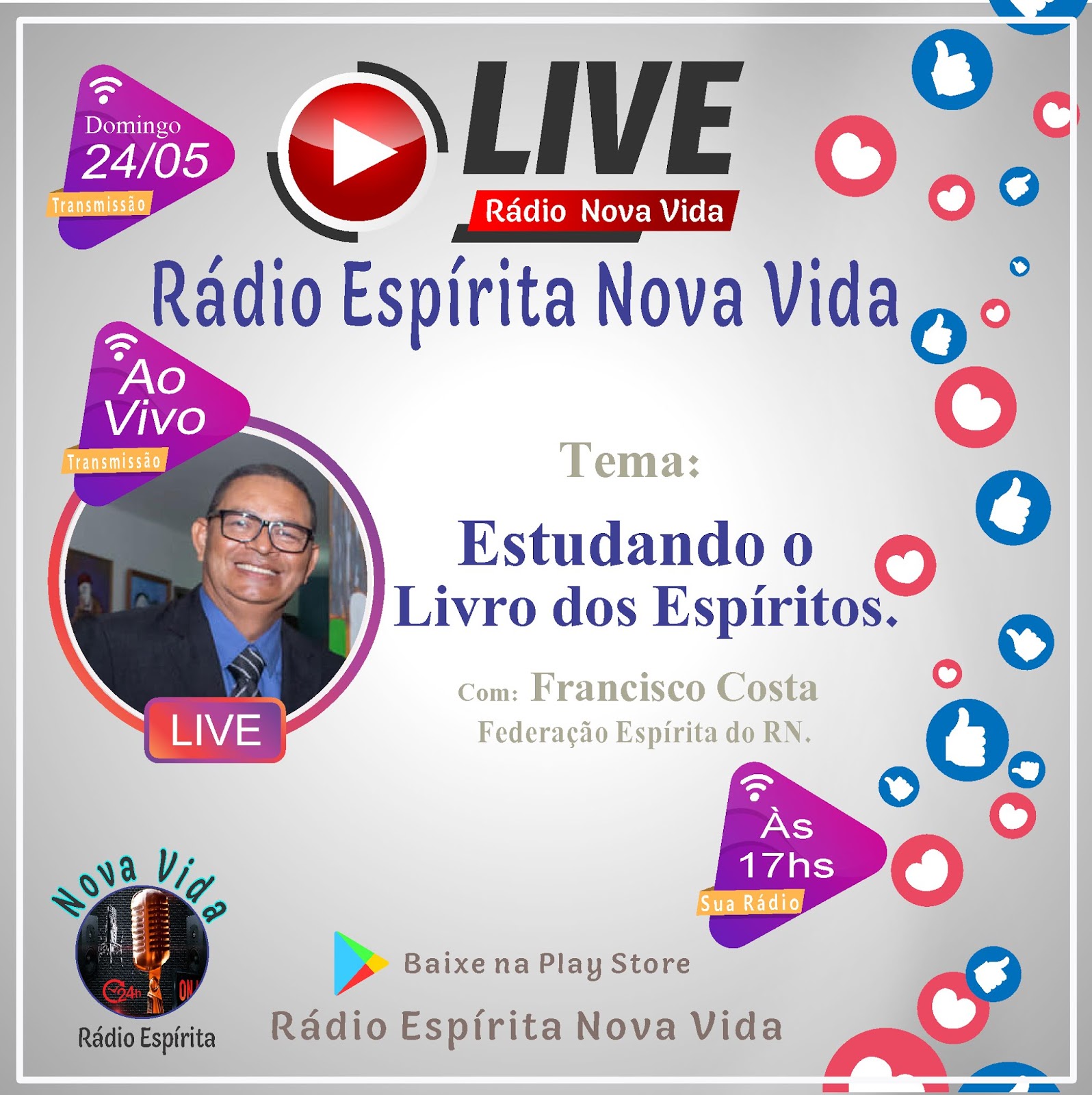 Centro Espírita Nova Vida: Palestras ao vivo - 23 e 24 de Maio