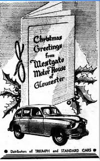 Westgate Motors of Gloucester advert, Gloucester Citizen, 23-12-1949