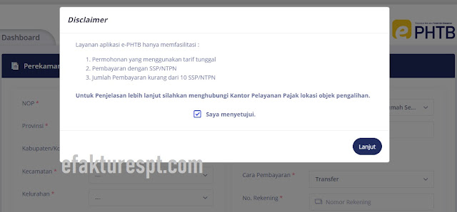 e-PHTB Validasi SSP PPh Online