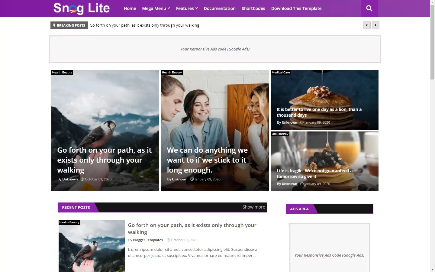 300+ Professional Blogger Templates - Amp, SEO Friendly, Responsive, and Fast Loading Template Snog Lite - Responsive & Light Blogger Template