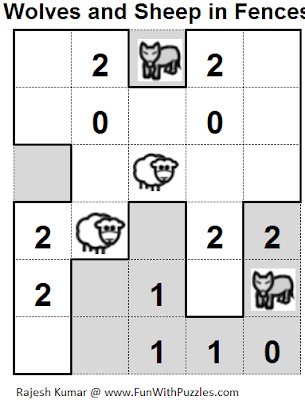 Wolves and Sheep in Fences (Mini Puzzles Series #16) Solution