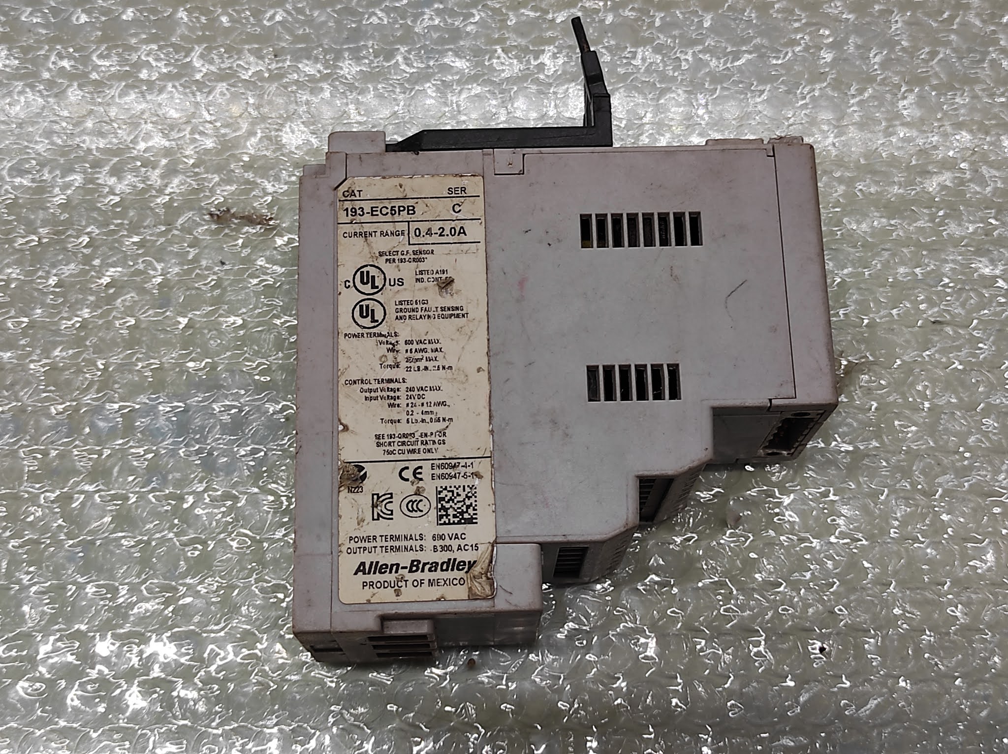 ALLEN BRADLEY 193EC5PB SER C E3 PLUS OVERLOAD RELAY