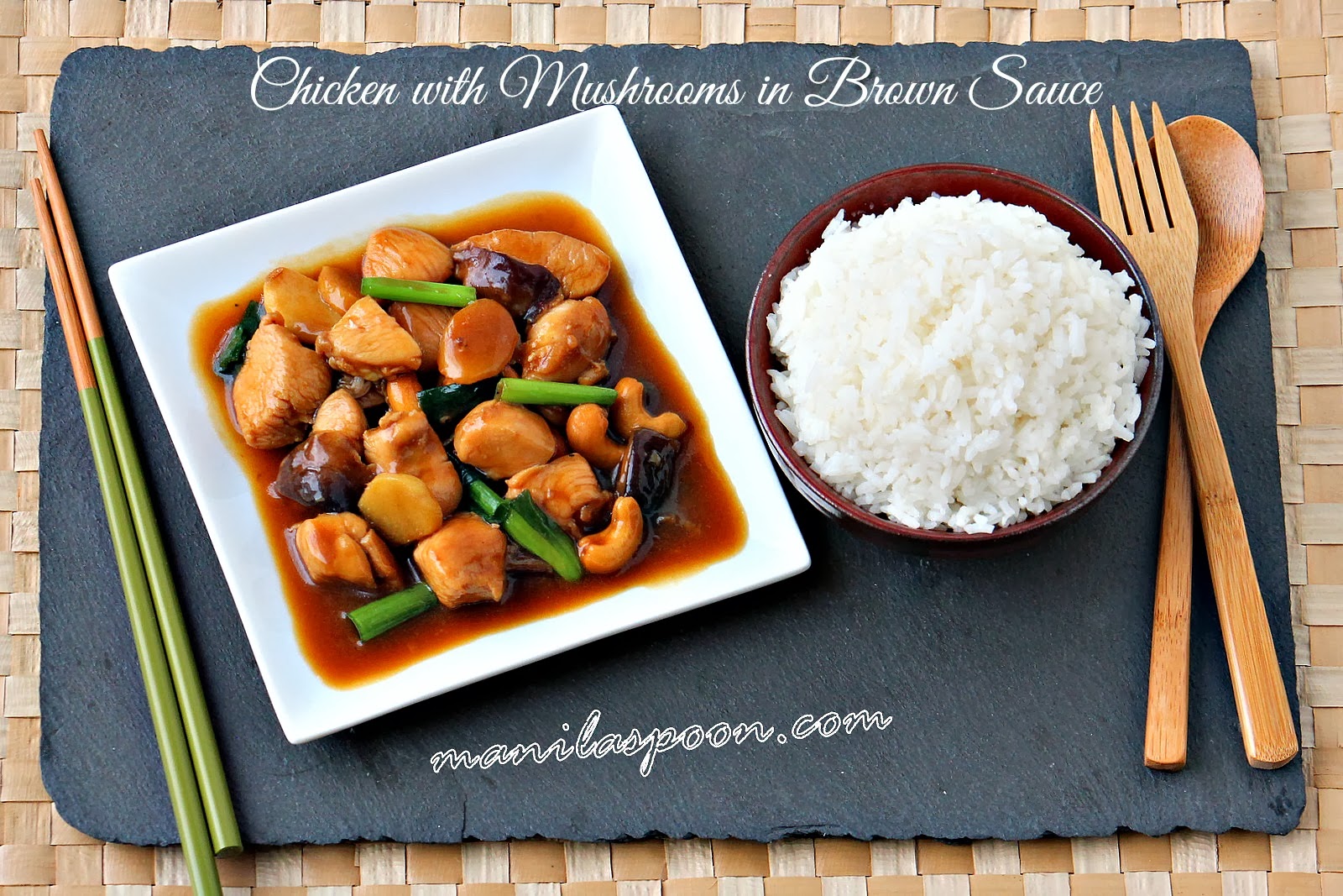 Chicken with Mushrooms in Brown Sauce - Manila Spoon