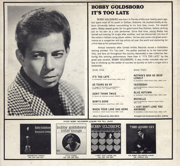 Bobby Goldsboro - It's Too Late (1966) .