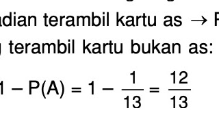 Sebuah Kartu Diambil Dari Seperangkat Kartu Bridge Tentukan Peluang Terambil Kartu Bukan As Mas Dayat Sebuah Kartu Diambil Dari Seperangkat Kartu Bridge Tentukan Peluang Terambil Kartu Bukan As Mas Dayat