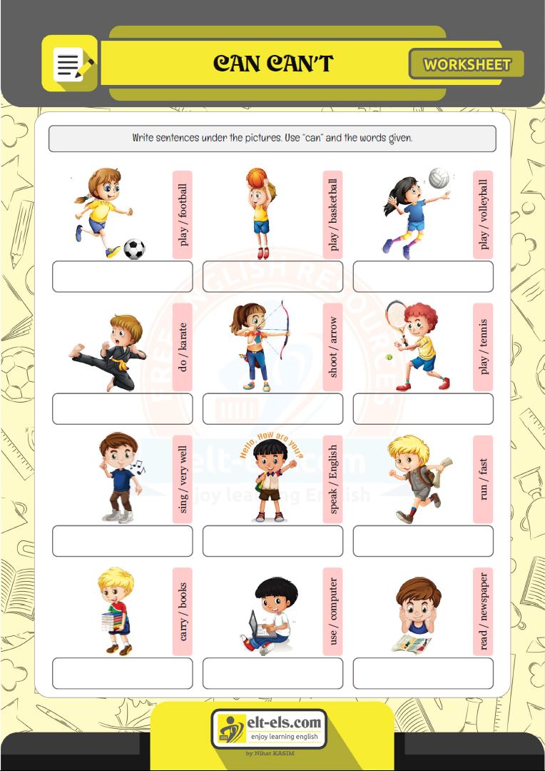 Worksheet: Can | www.elt-els.com