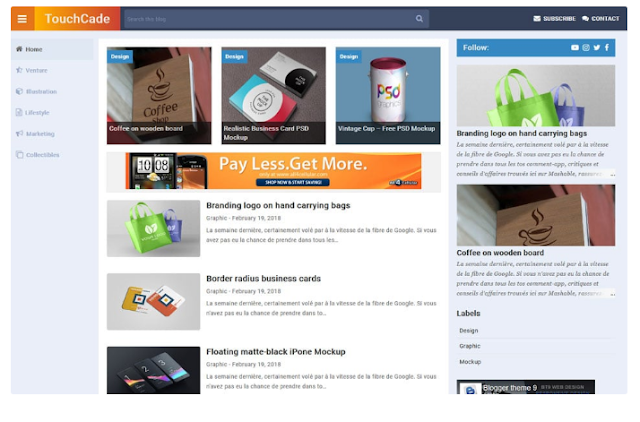 قالب TouchCade المستجيب المدون