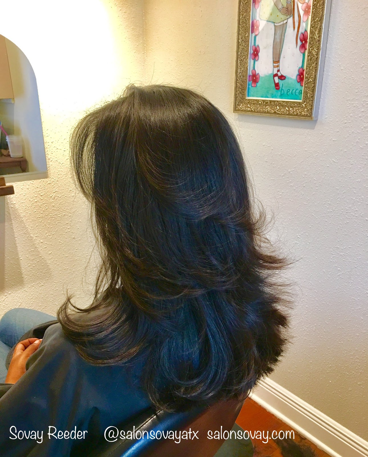 Long Layer haircuts at Salon Sovay and Salon Sovay next door in Austin