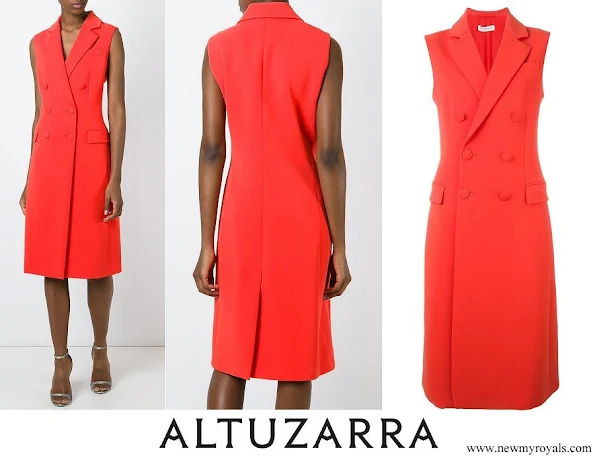 Crown Princess Mette-Marit wore ALTUZARRA double breasted sleeveless coat