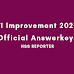 +1 Improvement 2020 Official Answer Key(Science Subjects)
